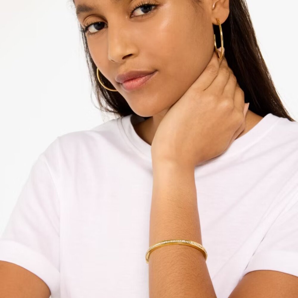 NWT Kate Spade Ring It Up Pave Bangle - Gold/Clear - Picture 4 of 7